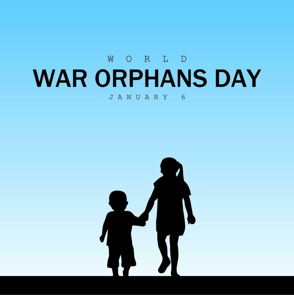 värld krig föräldralösa barn dag tema. vektor illustration. lämplig för affisch, banderoller, kampanj och hälsning kort.