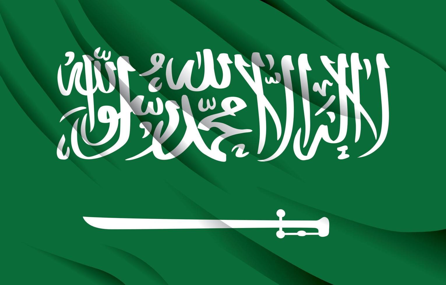 saudi-arabische nationalflagge, die realistische vektorillustration schwenkt vektor