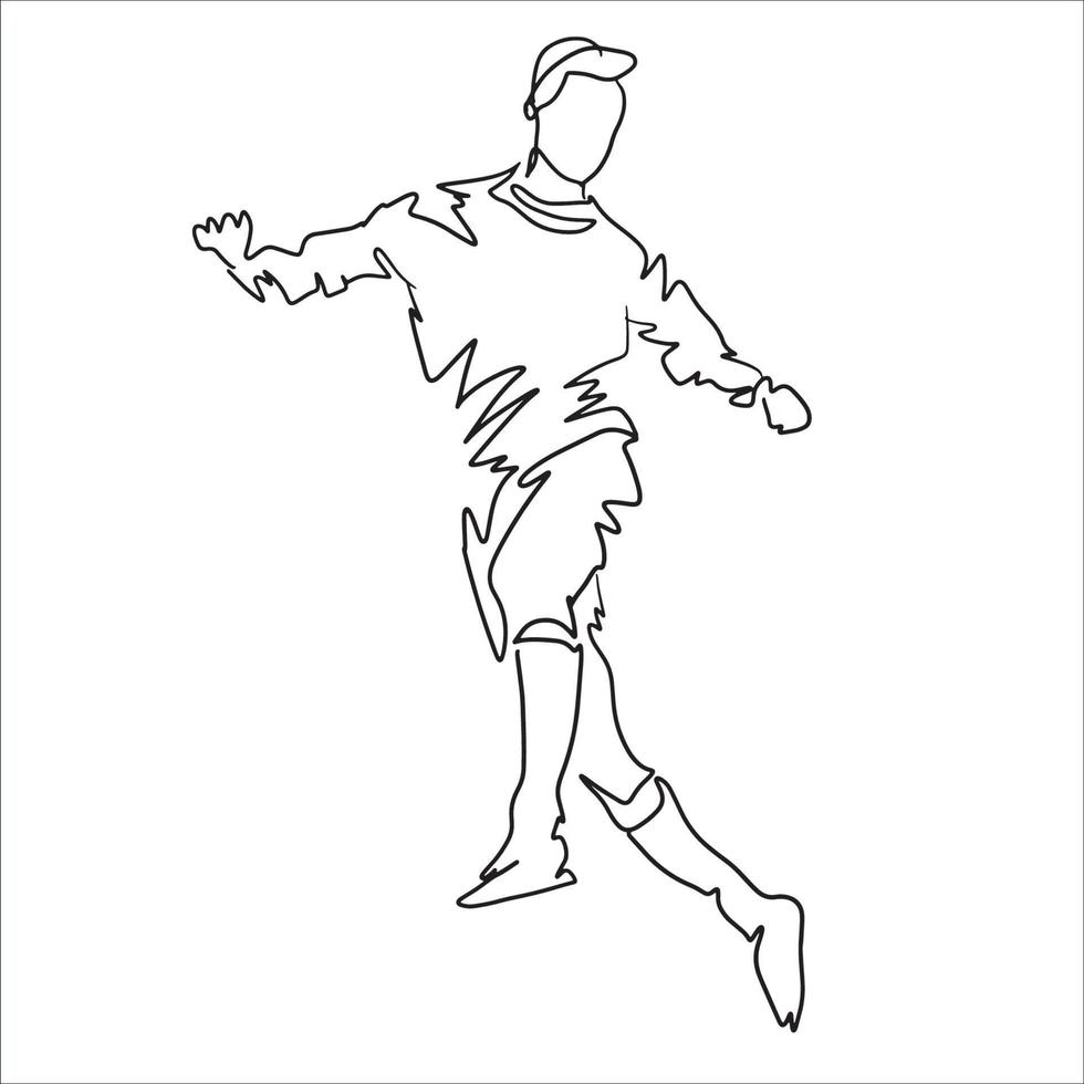 vektor minimalistisk fotboll linje konst, fotboll sport ,mål boll , svart och vit, spelare idrottare teckning