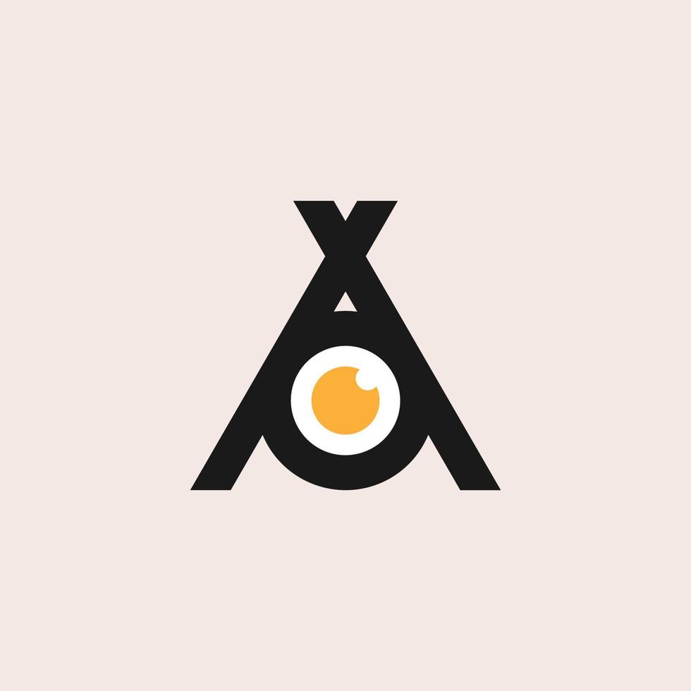 brev en öga ägg logotyp vektor