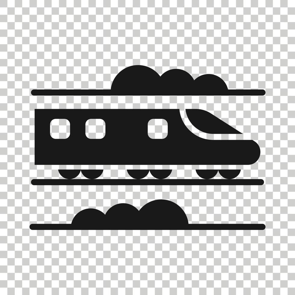 U-Bahn-Symbol im flachen Stil. Zug U-Bahn-Vektor-Illustration auf weißem Hintergrund isoliert. Geschäftskonzept für Eisenbahnfracht. vektor