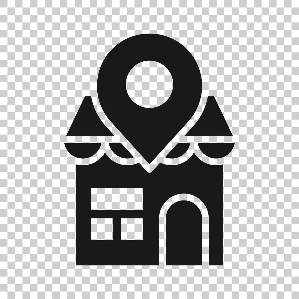 Hem stift ikon i platt stil. hus navigering vektor illustration på vit isolerat bakgrund. lokalisera placera företag begrepp.