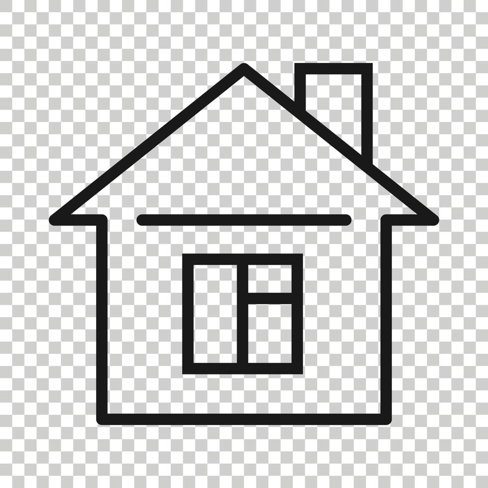 Gebäudesymbol im flachen Stil. Hauptvektorillustration auf weißem getrenntem Hintergrund. Haus Geschäftskonzept. vektor