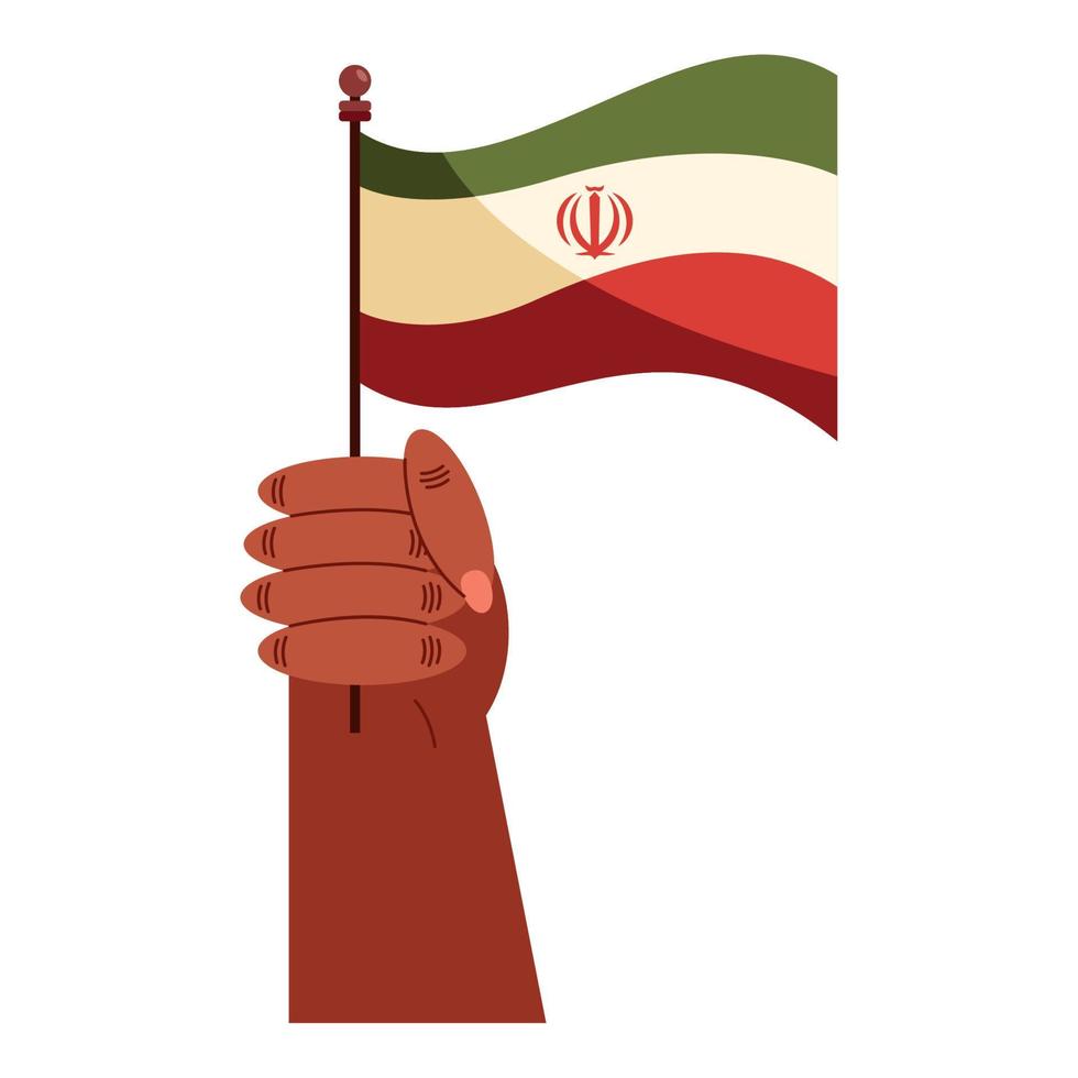 handschwenkende iranische flagge vektor