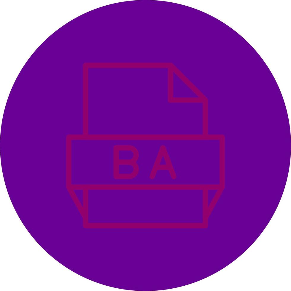 ba-Dateiformat-Symbol vektor