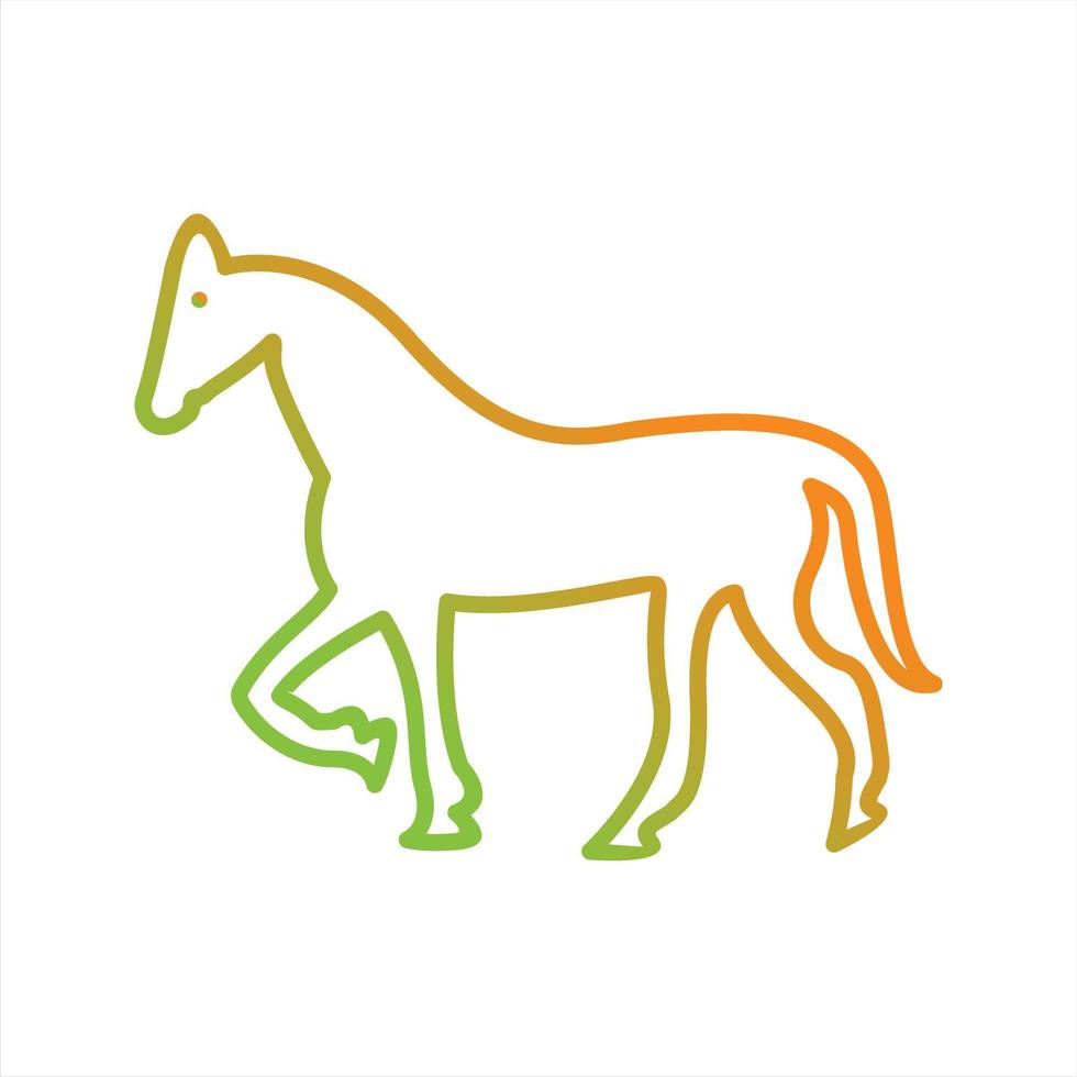 schönes Pferd Linienvektorsymbol vektor
