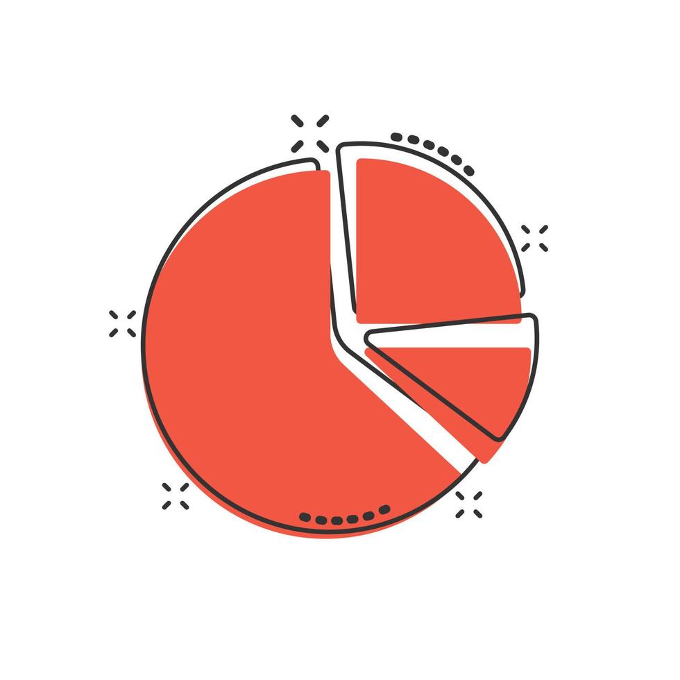 Diagram ikon i komisk stil. diagram tecknad serie vektor illustration på vit isolerat bakgrund. statistik stänk effekt företag begrepp.