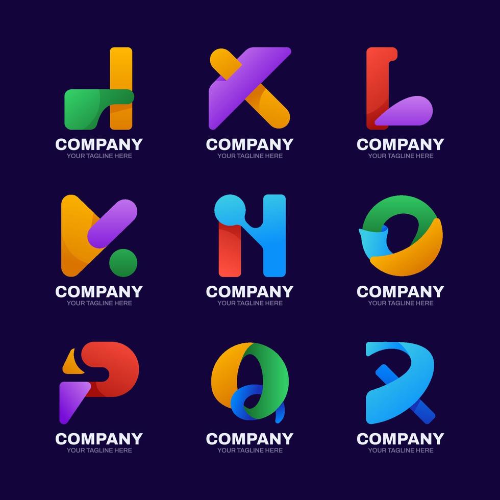 logo 3d verschiedene alphabete jr vektor