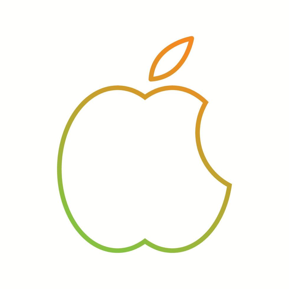 schönes Apple-Logo-Vektorliniensymbol vektor