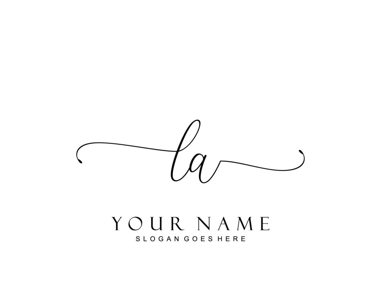 Initial la Beauty Monogramm und elegantes Logo-Design, Handschrift-Logo der Erstunterschrift, Hochzeit, Mode, Blumen und Pflanzen mit kreativer Vorlage. vektor