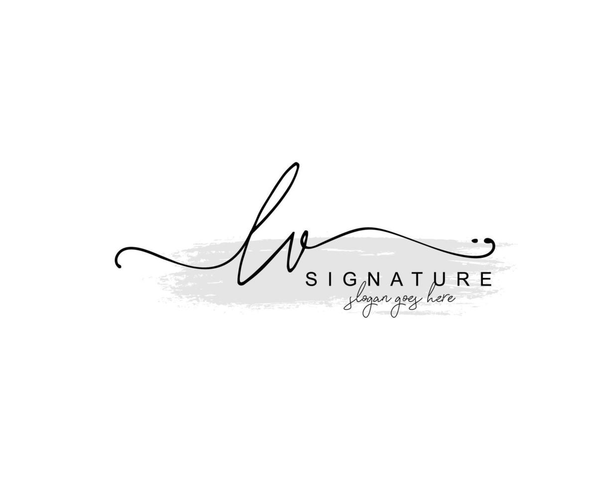 anfängliches lv-schönheitsmonogramm und elegantes logo-design, handschriftliches logo der ersten unterschrift, hochzeit, mode, blumen und botanik mit kreativer vorlage. vektor