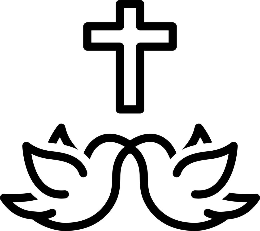 Liniensymbol für das Christentum vektor