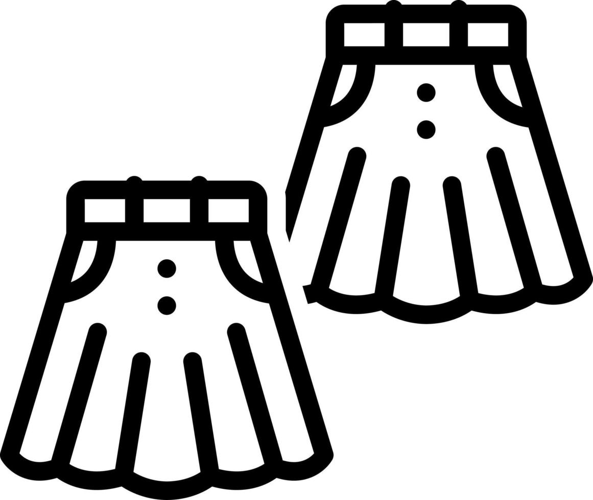 linje ikon för kjolar vektor