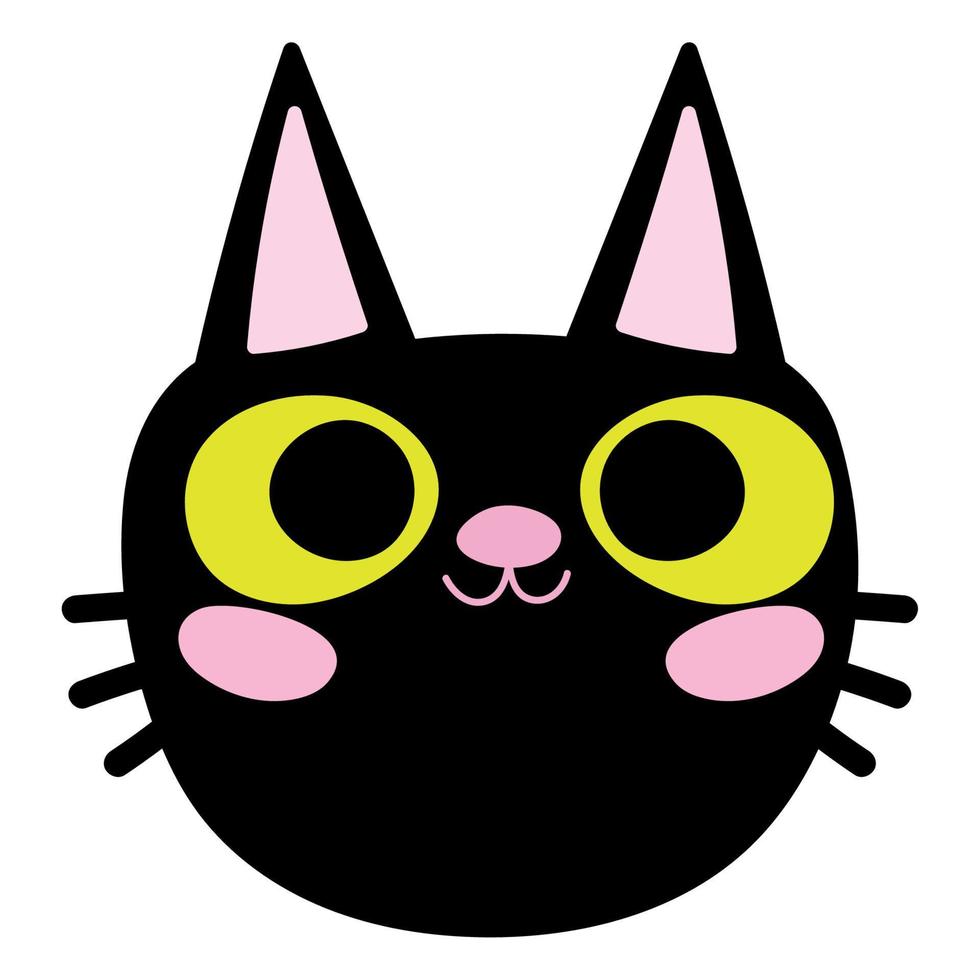 svart ansikte katt vektor