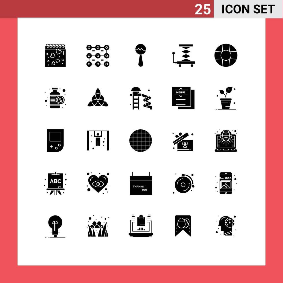 25 kreativ ikoner modern tecken och symboler av flaska hjälp instrument scissor konstruktion redigerbar vektor design element