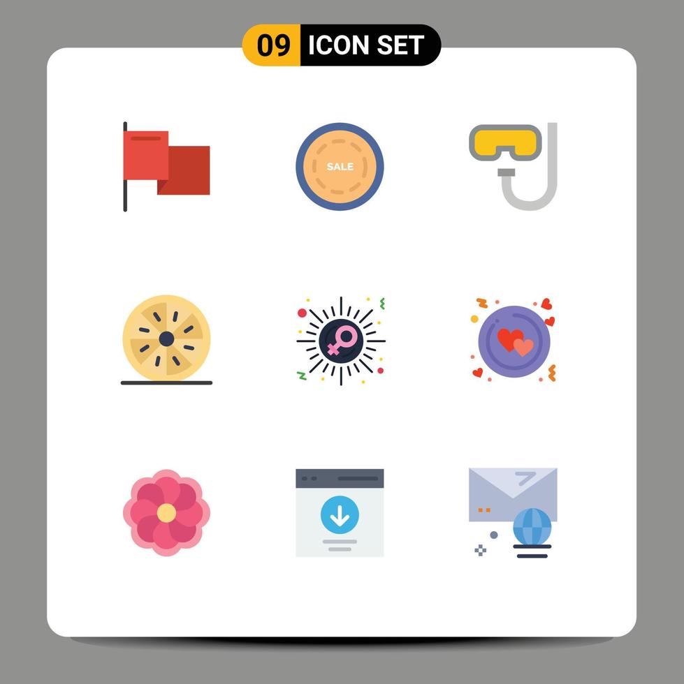 9 kreativ ikoner modern tecken och symboler av tecken skiva glasögon orange mat redigerbar vektor design element