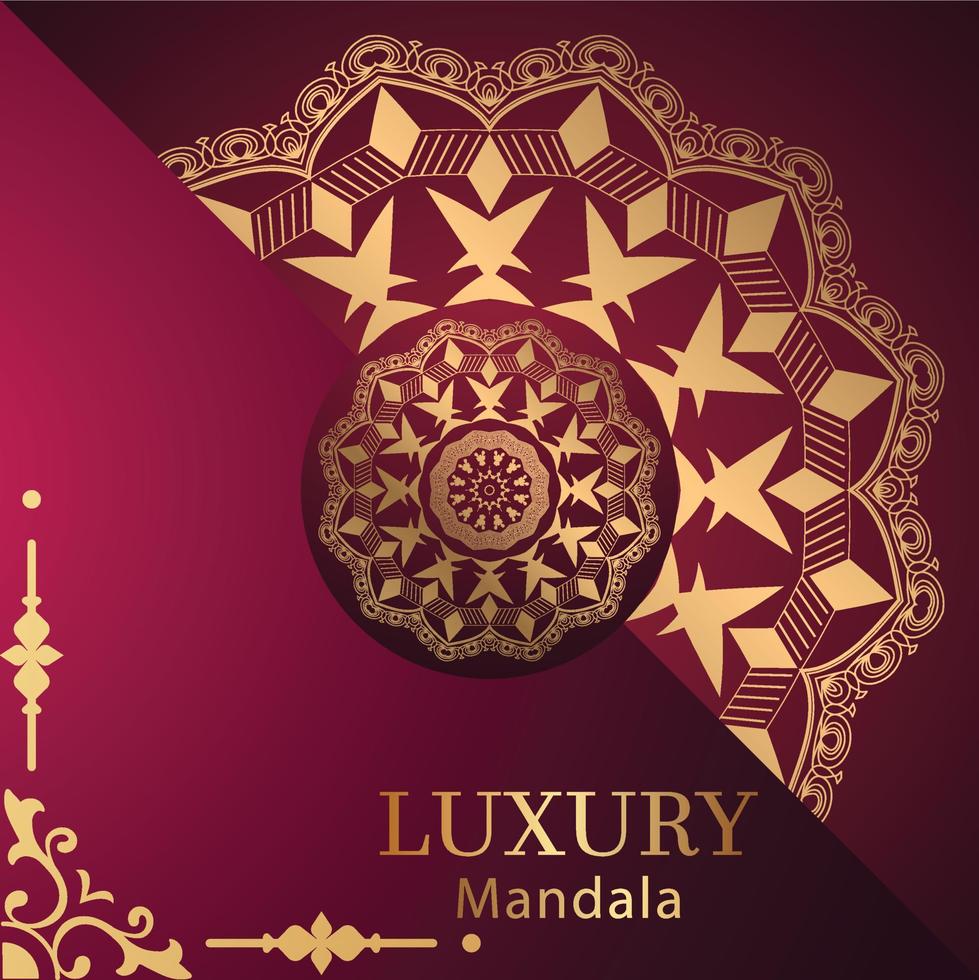 Luxus Zier Mandala Design Hintergrund in Goldfarbe vektor