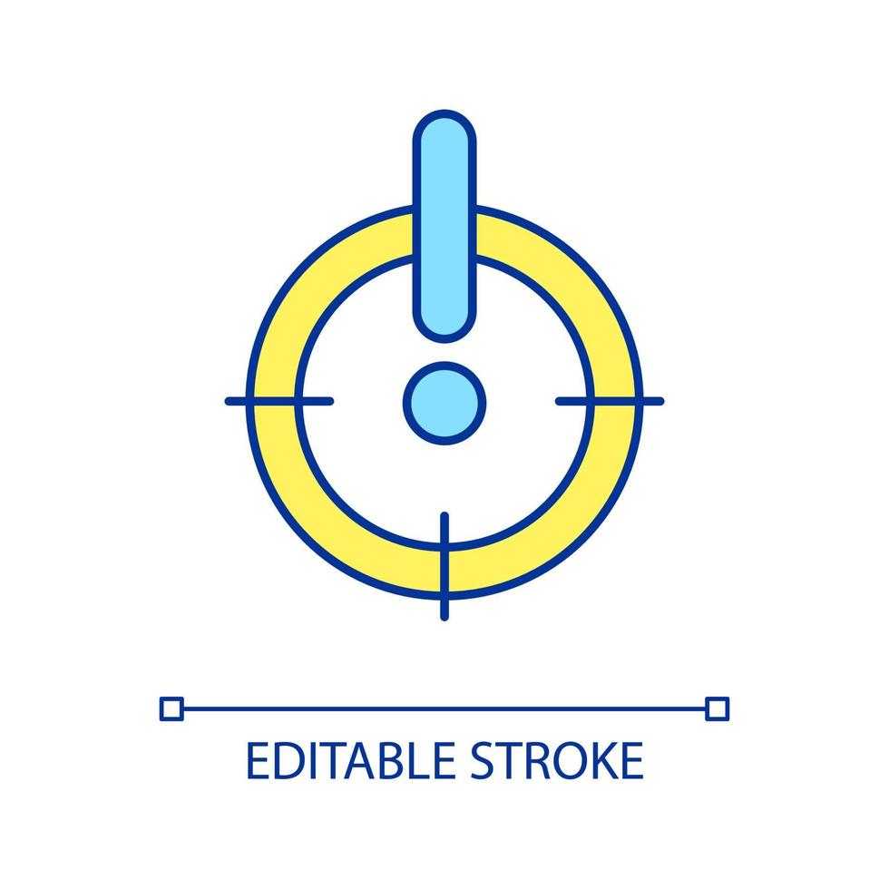 fokusera på Viktig saker rgb Färg ikon. koncentrering på signifikant. varning information. isolerat vektor illustration. enkel fylld linje teckning. redigerbar stroke