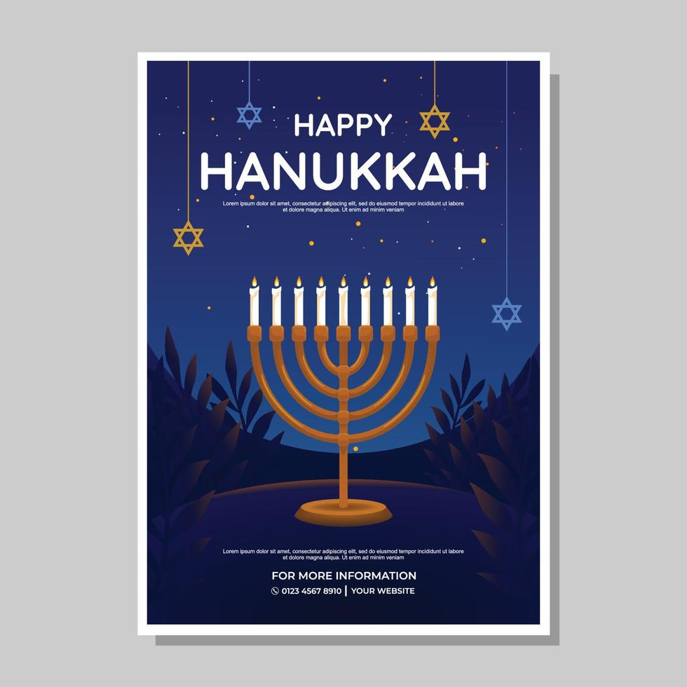 Lycklig hanukkah affisch vektor