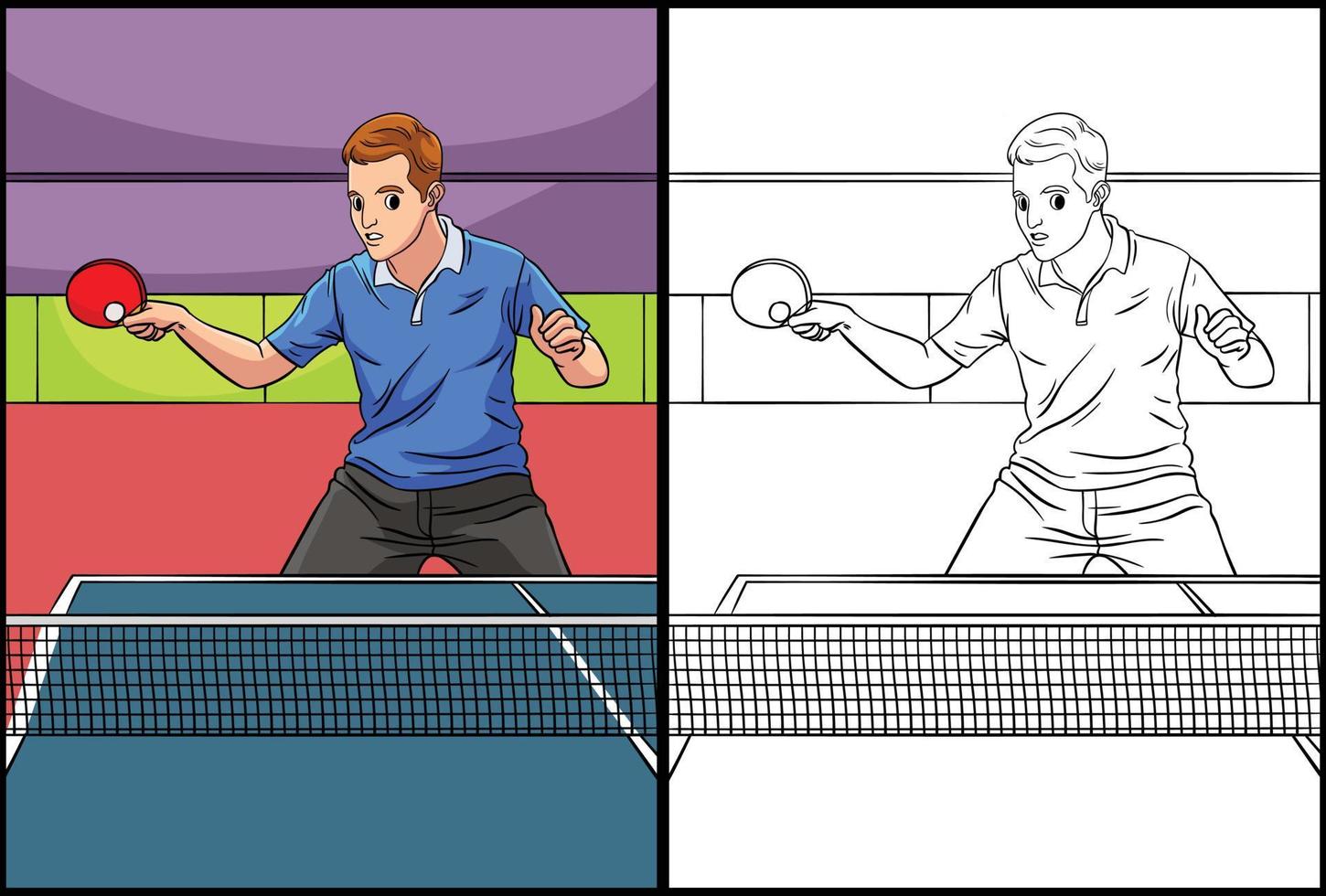 tabell tennis färg sida färgad illustration vektor