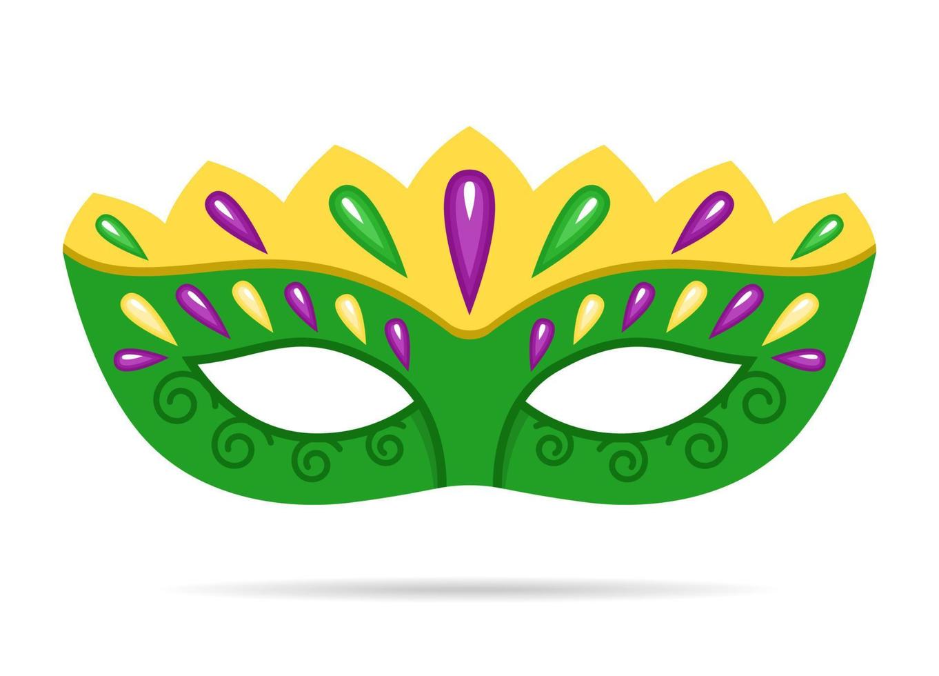 Vektor Karneval Cartoon grüne Maske auf weißem Hintergrund