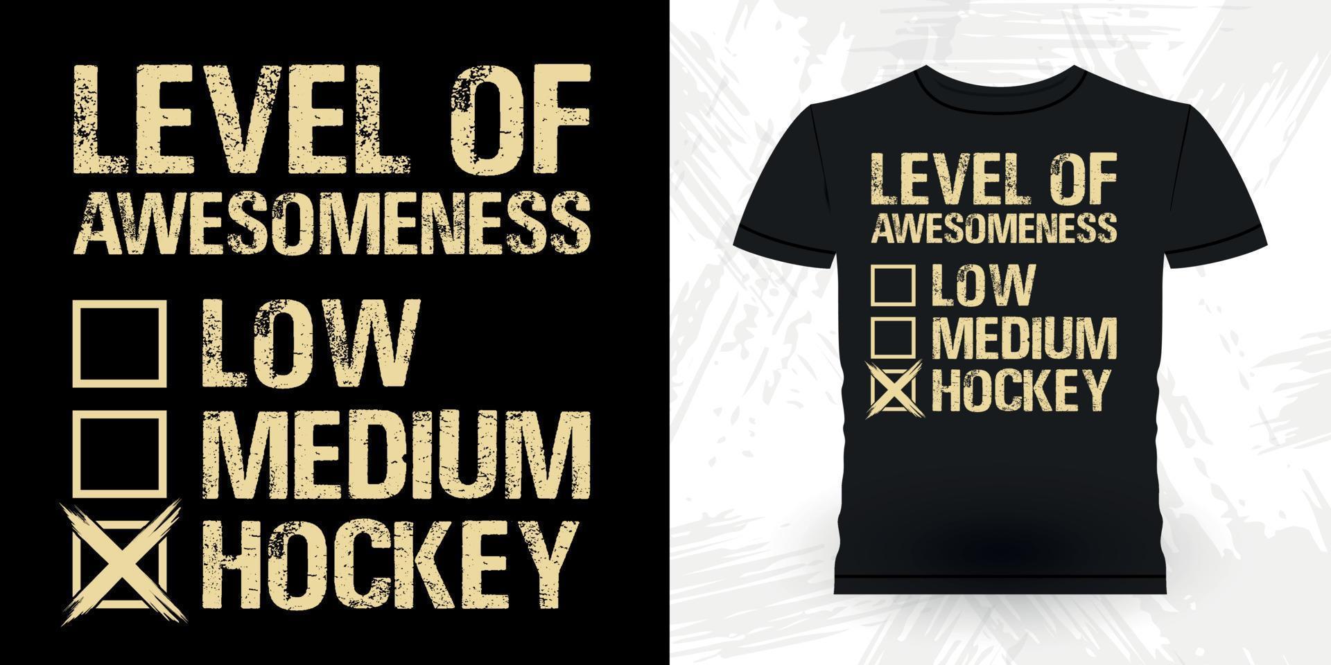 äta sömn hockey upprepa rolig sporter hockey spelare gåva retro årgång hockey t-shirt design vektor