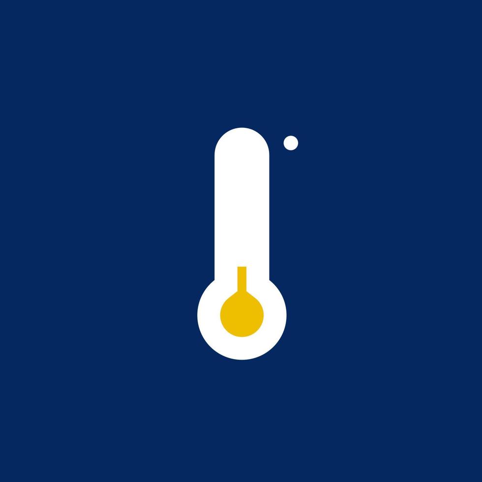 Glyphensymbol für kalte Temperatur, Thermometersymbol mit niedriger Temperatur vektor