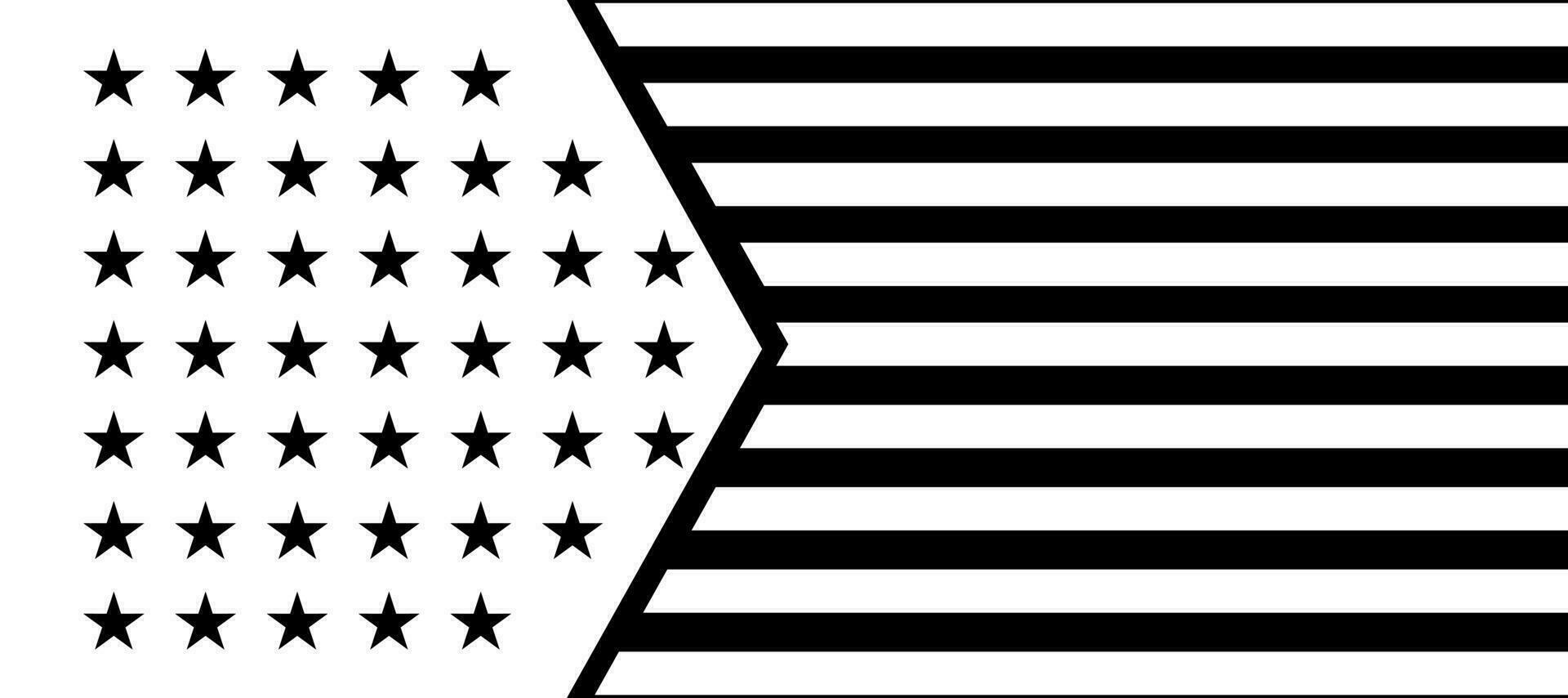 USA flagga bakgrund svart och vit design tapet vektor