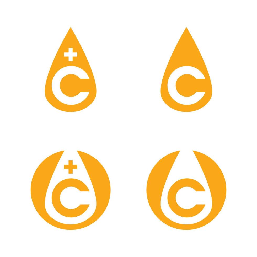 Vitamin C Logo Vektor Design Vektor Icon Gesundheit Ernährung