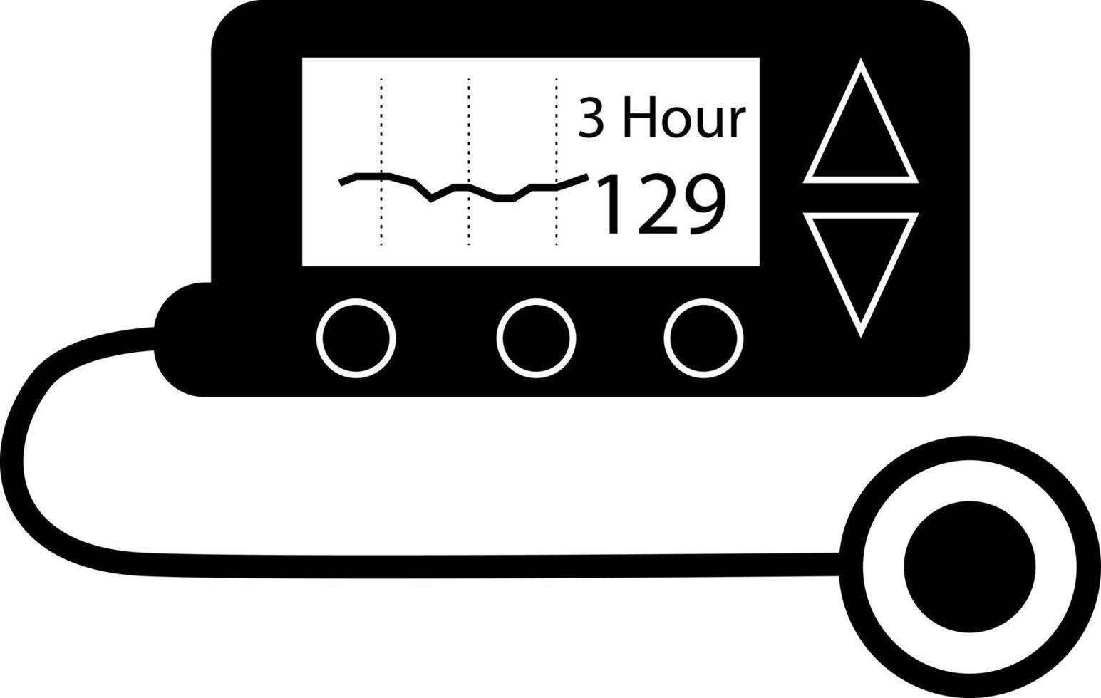 Insulinpumpensymbol auf weißem Hintergrund. Zeichen der Diabetespumpe. Diabetes-Konzept. flacher Stil. vektor