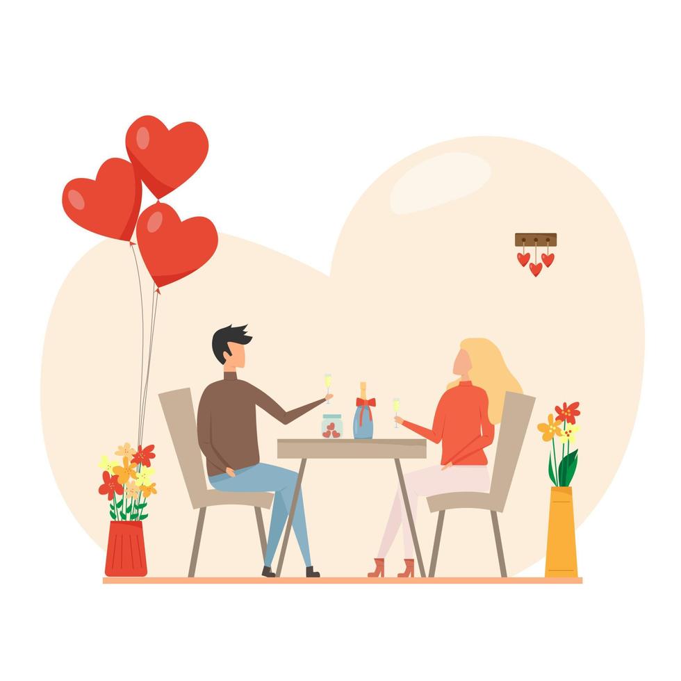 romantisk vykort. kärlek datum. hjärtans dag vektor