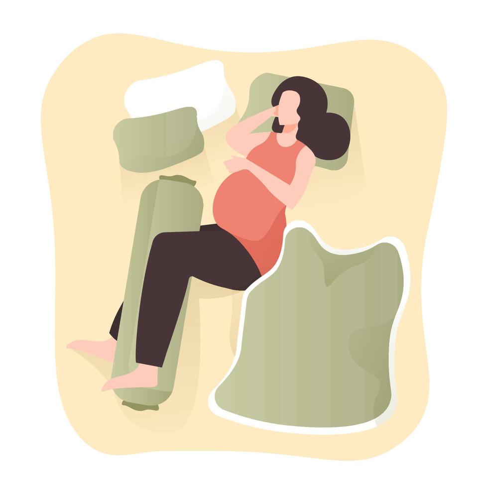 gravid kvinna sovande illustration vektor