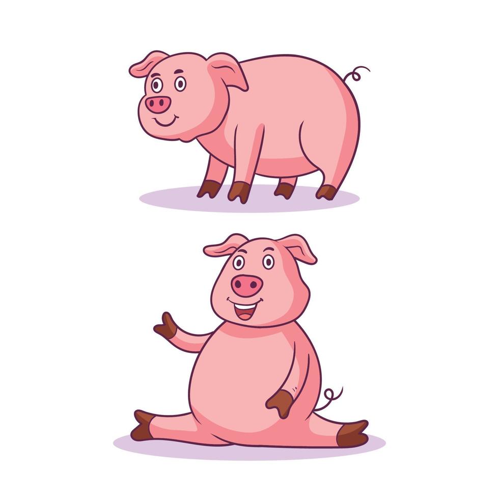 handgezeichnetes süßes Schwein vektor