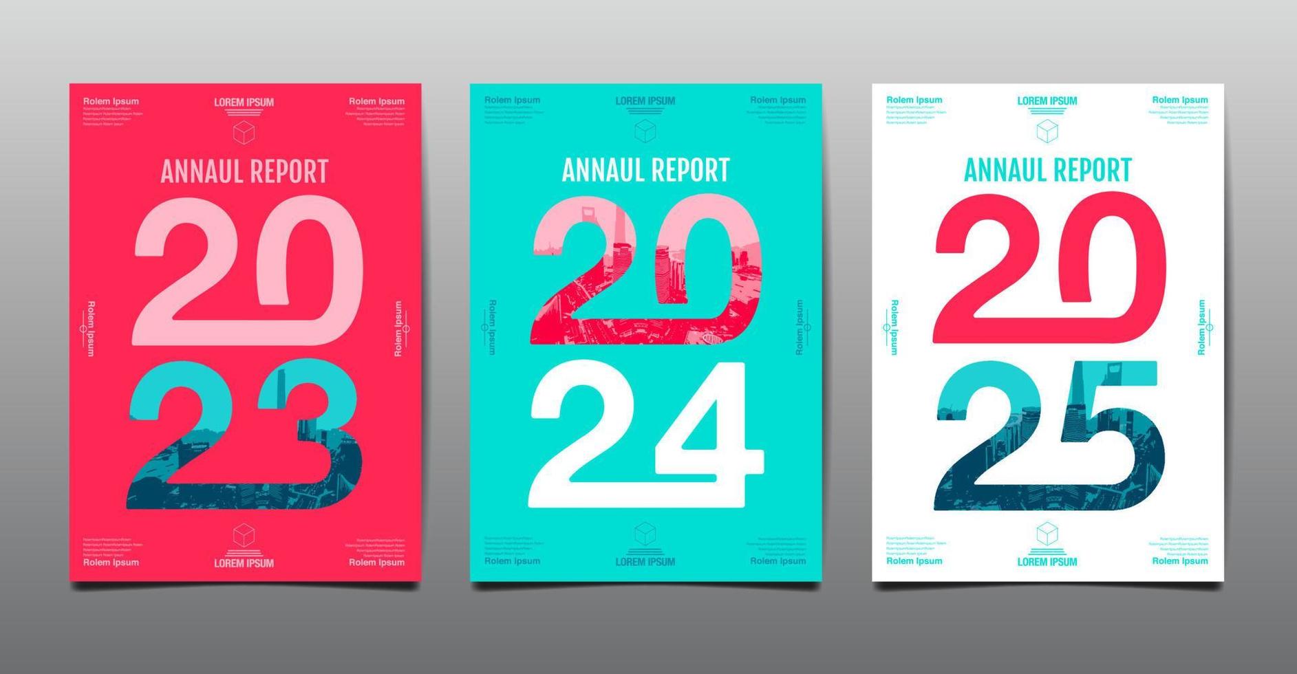 mall layout design 2023, 2024, 2025, typografi, omslag bok, abstrakt platt bakgrund. vektor