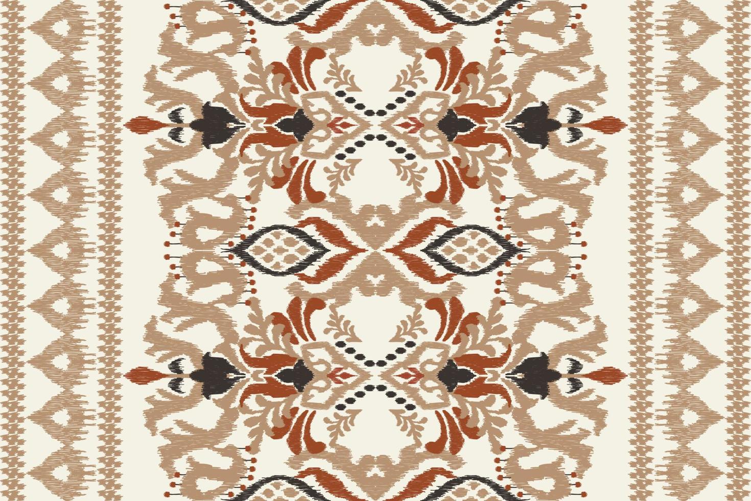 ikat blommig paisley broderi på vit bakgrund.geometrisk etnisk orientalisk mönster traditionell.aztec stil abstrakt vektor illustration.design för textur, tyg, kläder, inslagning, dekoration, halsduk.