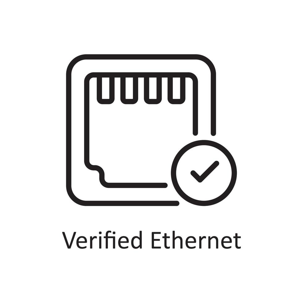 verified Ethernet översikt ikon design illustration. webb värd och moln tjänster symbol på vit backgroung eps 10 fil vektor