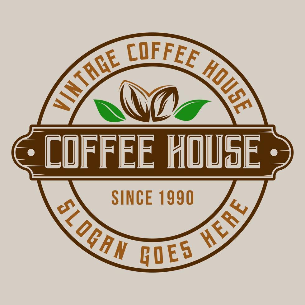 Coffee Shop Label Logo Kaffee war Vintage Vorlage Abzeichen Illustration Vektordesign vektor