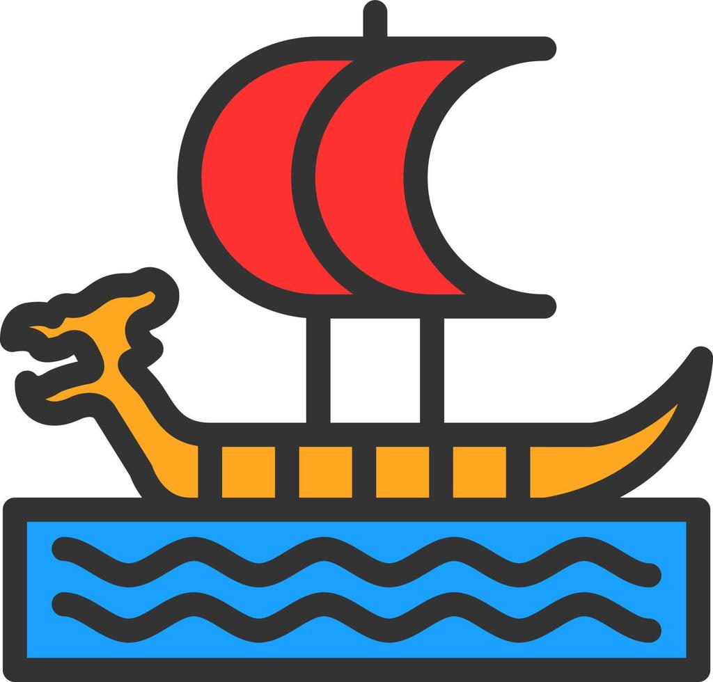 Wikingerschiff-Vektor-Icon-Design vektor