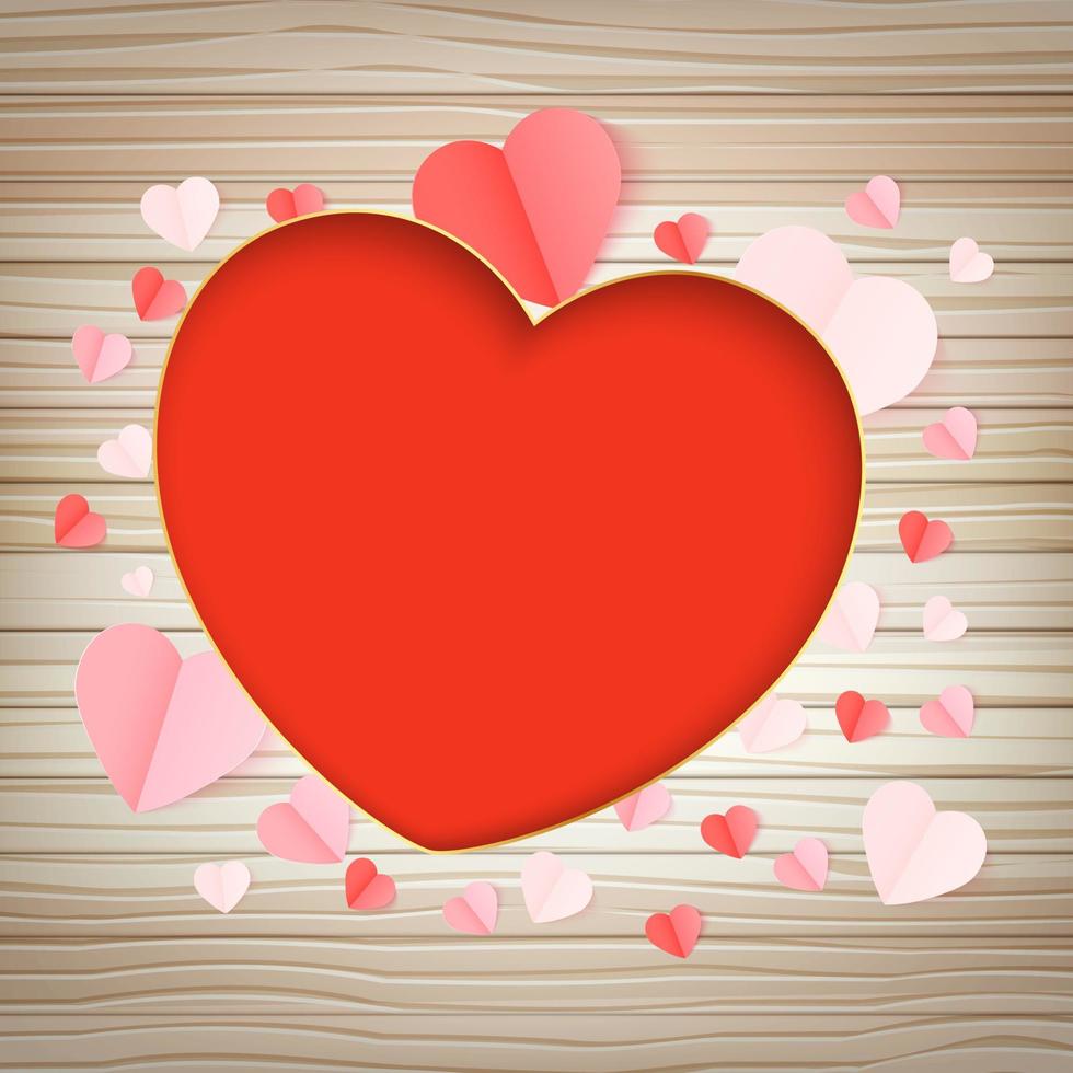 Lycklig valentines dag bakgrund med en rosa hjärta på rosa bakgrund. vektor symboler av kärlek för Lycklig kvinnors, mammas, hjärtans dag, och födelsedag hälsning kort mönster.