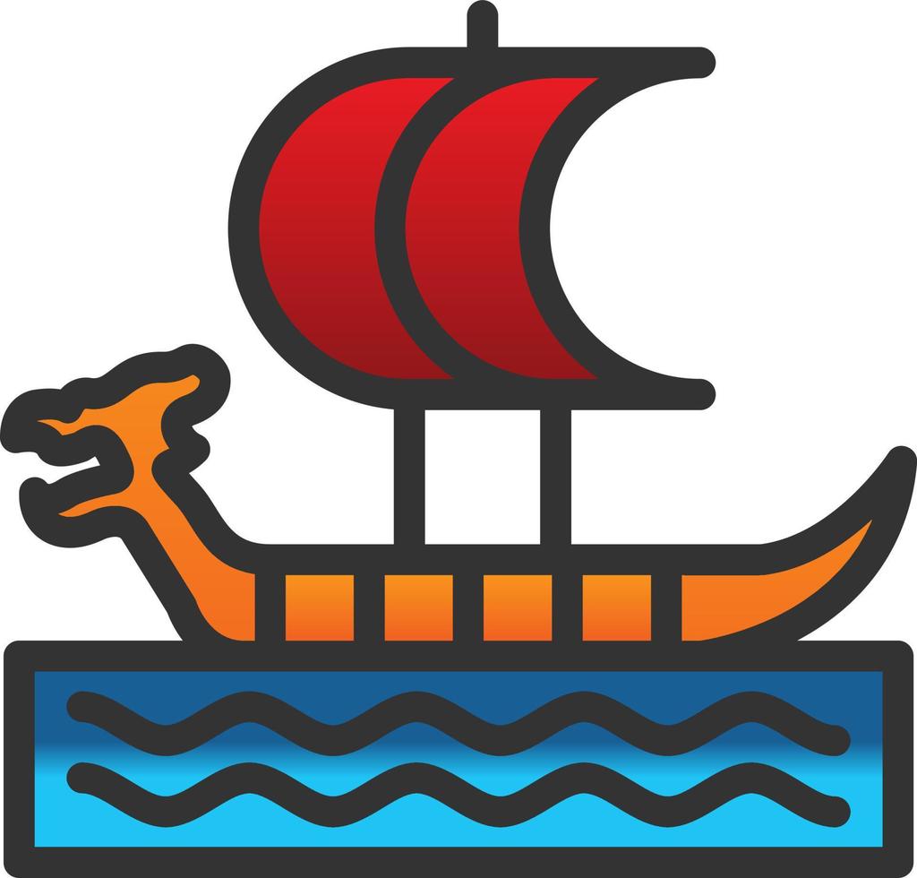 Wikingerschiff-Vektor-Icon-Design vektor