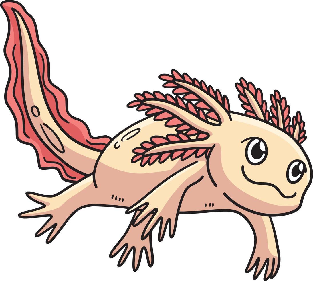 axolotl marin djur- tecknad serie färgad ClipArt vektor