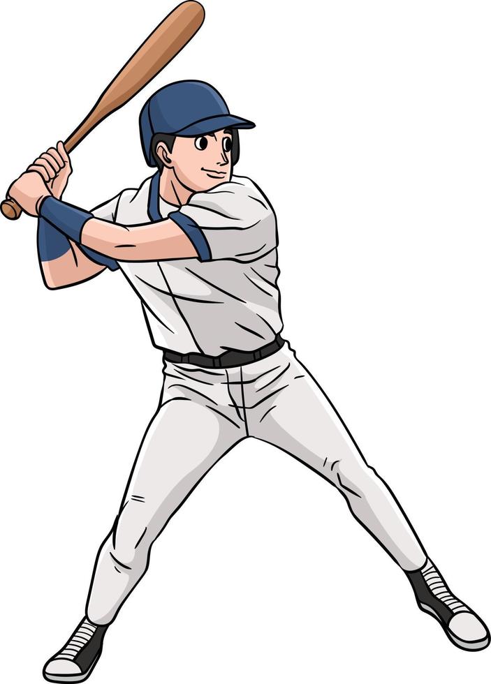baseboll sporter tecknad serie färgad ClipArt vektor