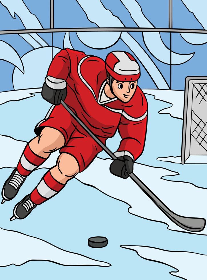 is hockey färgad tecknad serie illustration vektor