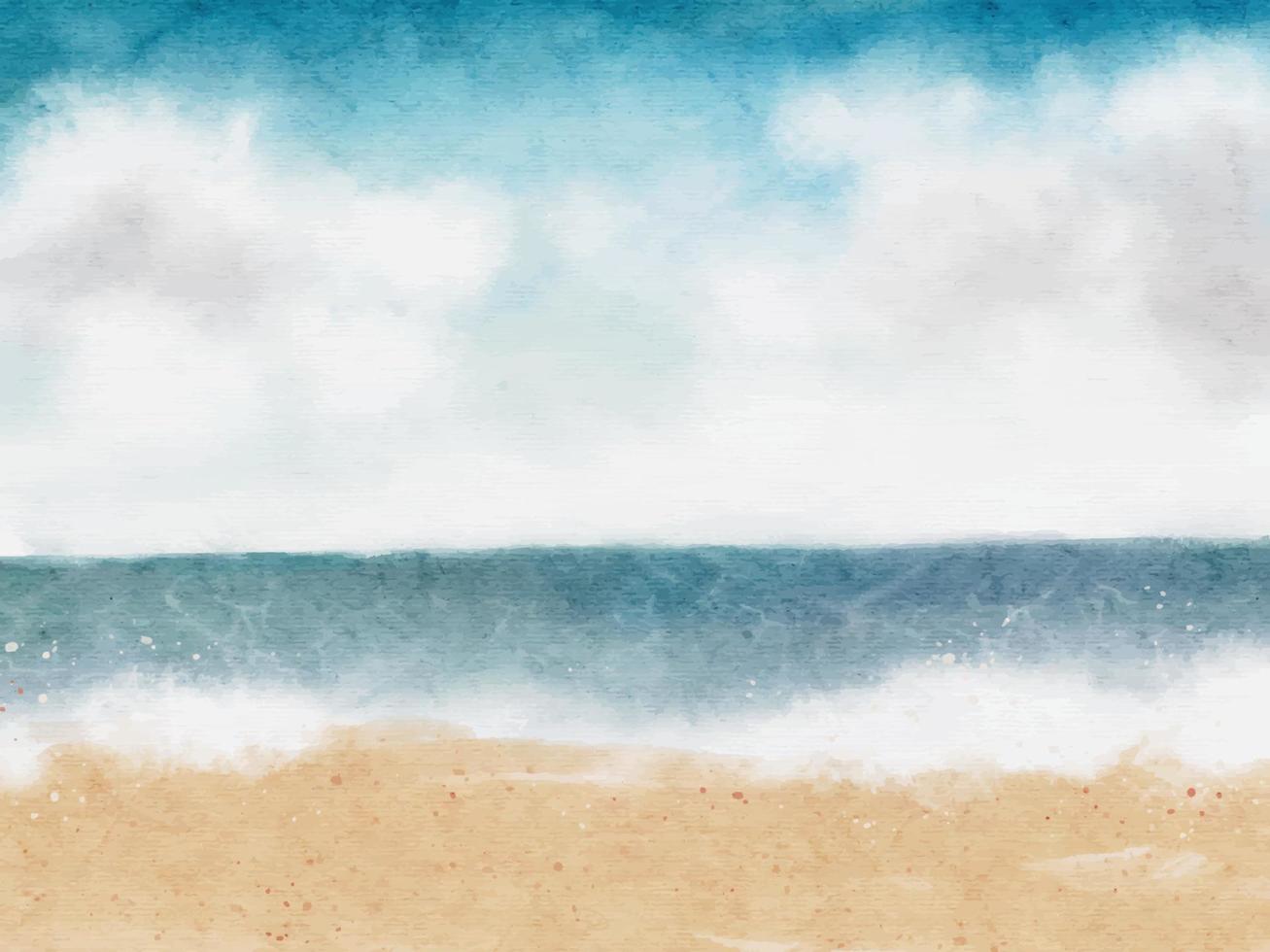 aquarell ozean strand abstrakter hintergrund luftbild vektor