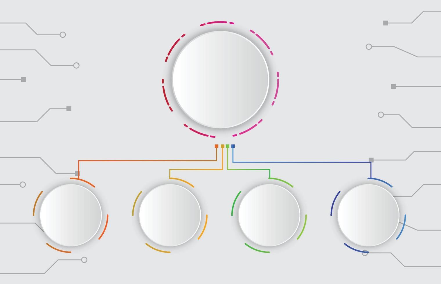 infographic mall av strukturera cirkel med krets linje modern diagram ämne , presentation infographic vektor