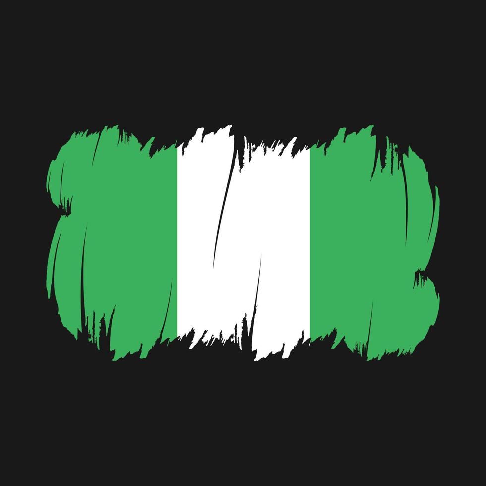 Pinselvektor mit nigerianischer Flagge vektor