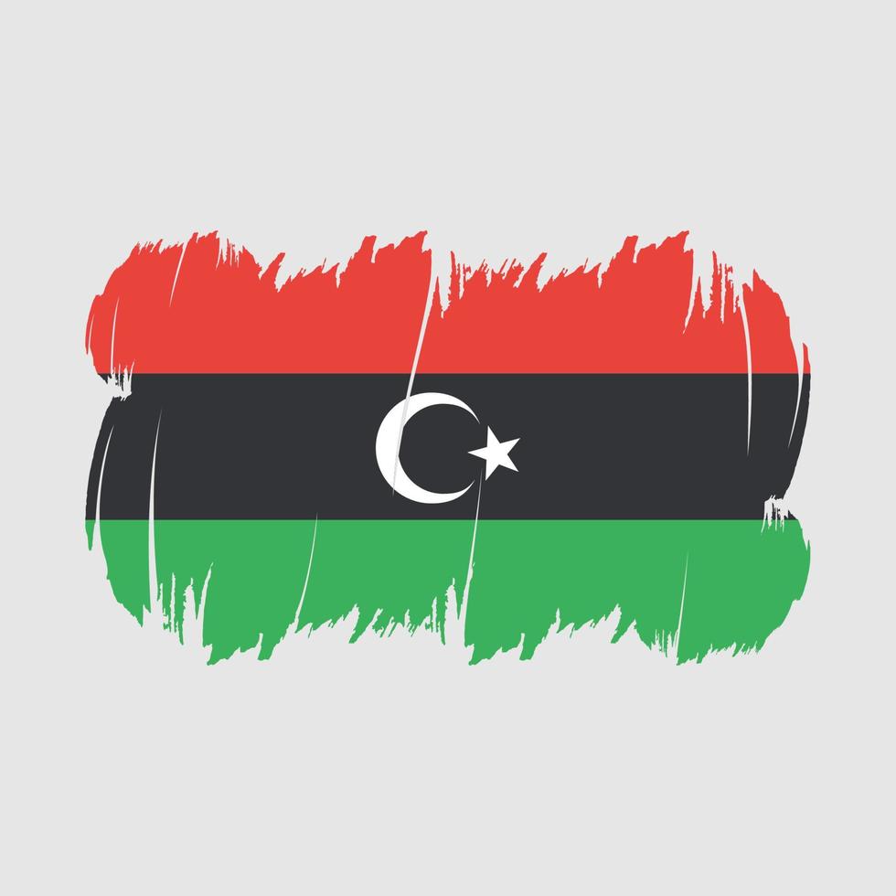 Libyen-Flagge-Pinsel-Vektor vektor