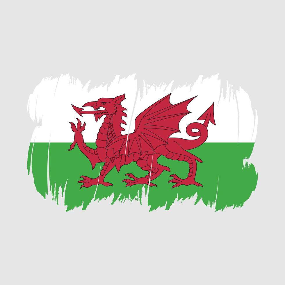 wales flagga borsta vektor