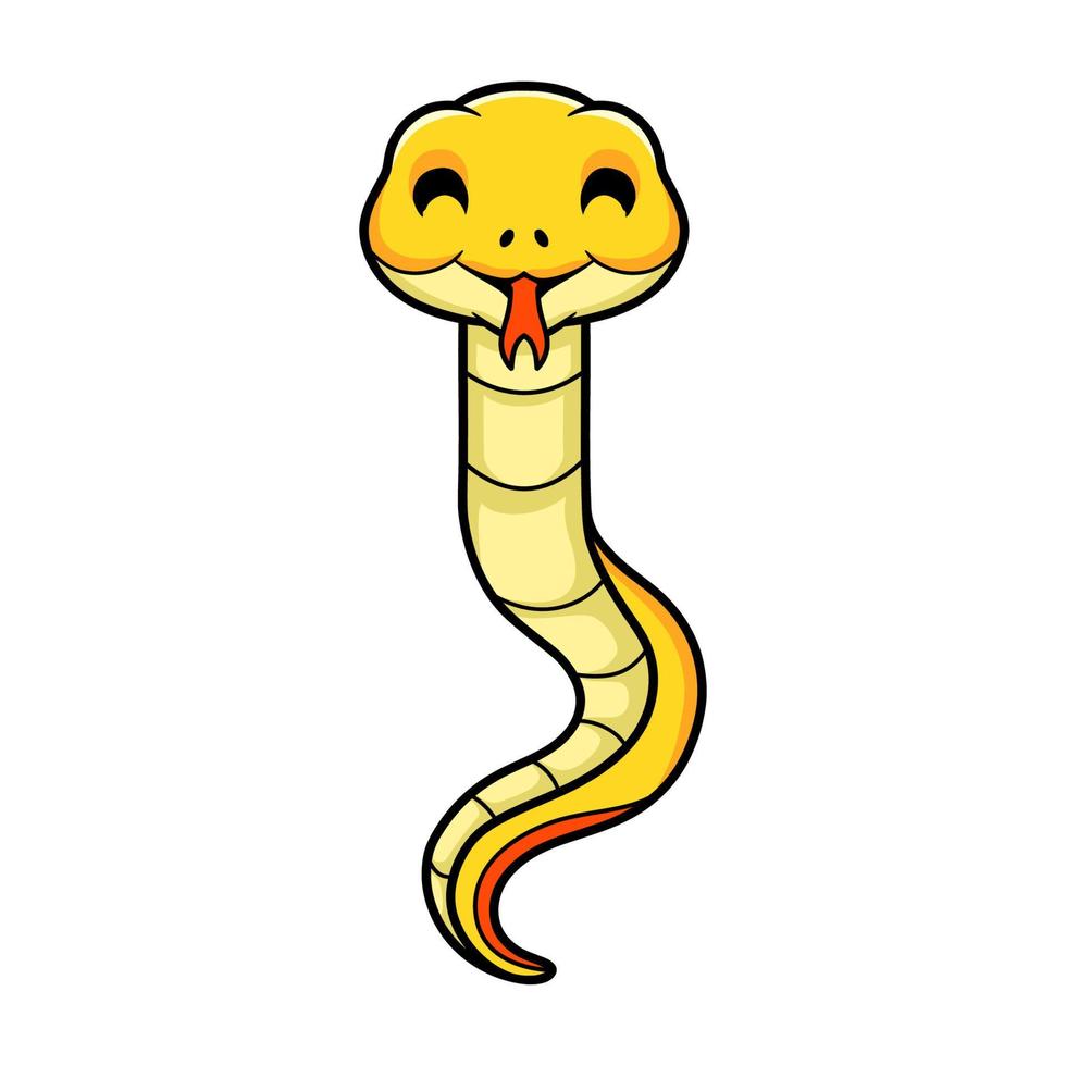 söt gul insularis orm tecknad serie vektor