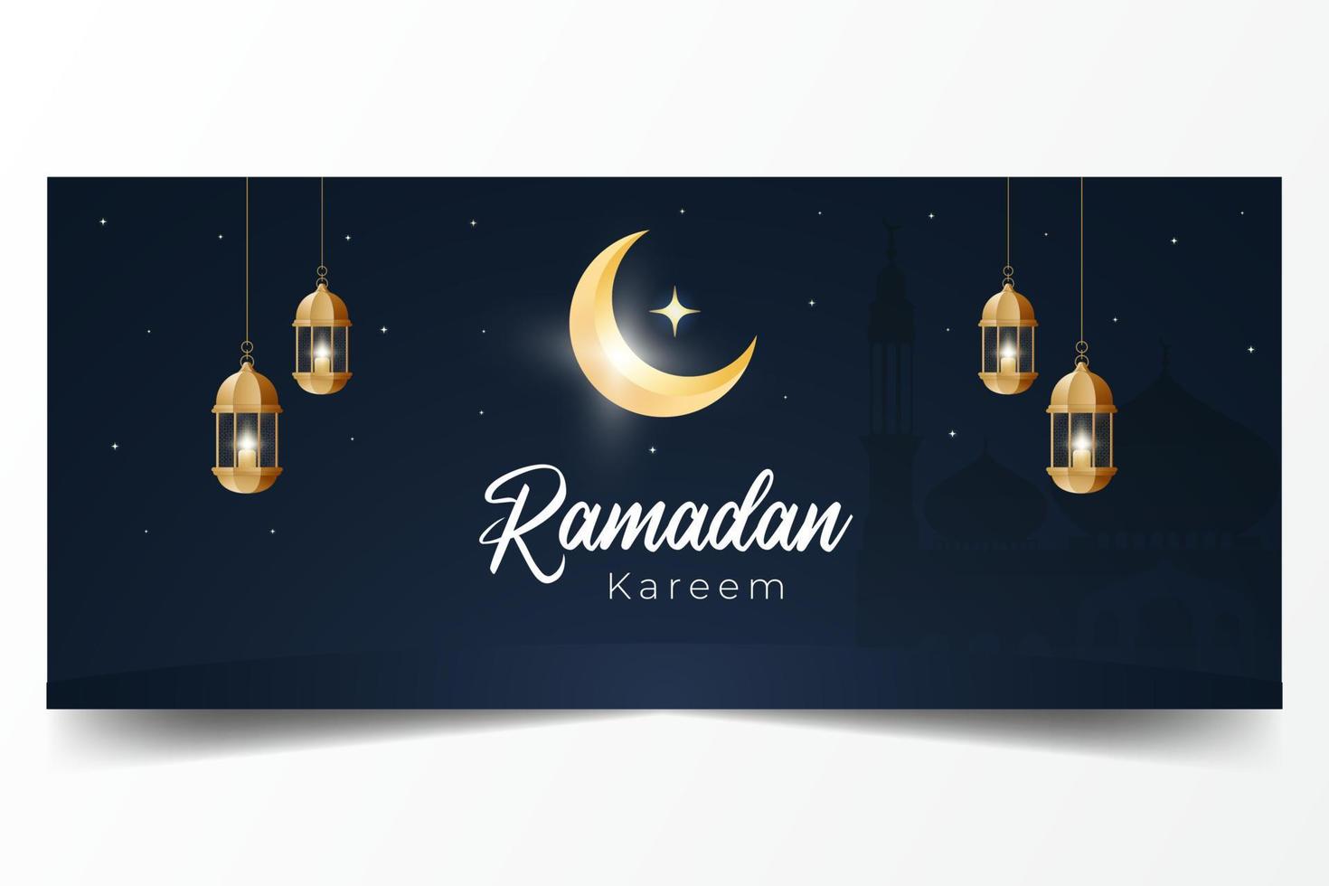 horisontell baner av ramadan kareem kommande natt illustration vektor